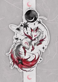 Snake And Fox Tattoo, Kitsune And Dragon Tattoo, Anime Fox Tattoo, White Fox Tattoo, Kitsune Tattoo Ideas, Wild Heart Tattoo, Fox Tattoo Ideas, Fox Tattoo Design