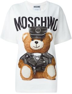 Moschino Clothes, Moschino Teddy Bear, Moschino Dress, Moschino T Shirt, Moschino Couture, Cotton T Shirts, Bear Shirt, Bear T Shirt