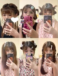 Hair Clips Bangs, Cute Hairstyles Japanese, Outfits Aesthetic Coquette, Kawaii Hairstyles Short, Japanese Hair Styles, Cute Japanese Hairstyles, Hairstyles Japanese, Harajuku Hair, Japanese Hairstyles