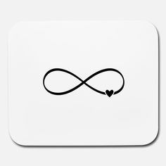 an infinite love symbol in black ink on a white mouse pad