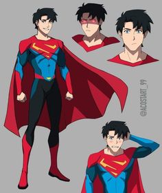 some character designs for superman the animated movie