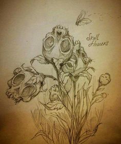 a drawing of some flowers on a piece of paper