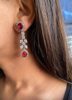 Ruby Cubic Zirconium Necklace/indian Necklace/ Indian Jewelry/ American Diamond Necklace/ Wedding Necklace/diamond Necklace/red/sabyasachi/ - Etsy Diamond Necklace Wedding, American Diamond Necklaces, Indian Necklace, Star Ruby, American Diamond, Wedding Necklace, Indian Jewelry, Stone Jewelry, Jewelry Sets