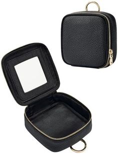 Return Policy Fast Delivery Trusted seller Small Makeup Bag with Mirror, Genuine Leather Mini Cosmetic Bag for Purse Makeup Pouch with Zipper Mini Toiletry Bag Cute Cosmetic Pouch for School, Travel, Car (Black) Product Description Mini Size: With dimensions of 4.5 x 4.5 x 1.8 Inches, this small travel makeup bag fits neatly into your purse, tote, backpack or travel bag to ensure you have all the essentials on hand while in the car, at school or on domestic flights. Well Made & Durable: Made of genuine leather, this small cosmetic bag is lightweight and durable. It boasts a smooth zipper closure for enhanced security. Cosmetic Bag with Mirror: The built-in HD mirror make sure you always look your best anyw, anytime. Easily attachable: With a carabiner clip, this makeup bag can be attached Pouch For School, Leather Makeup Pouch, Pouch Keychain, School Pouch, Small Cosmetic Bag, Leather Cosmetic Bag, Pouch With Zipper, Car Black, Small Cosmetic Bags