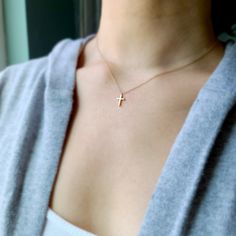 Jesus Jewelry, Small Cross Necklace, Simple Elegant Necklace, Christian Cross Necklace, Cross Pendent, Diamond Cross Necklace Gold, Tiny Cross Necklace, Words Beautiful