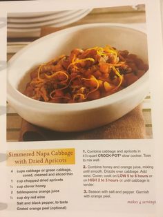 a recipe book with an image of a bowl of food on the cover and instructions for how to make it