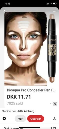 Conturing Makeup, Face Contouring Makeup, Concealer Pen, Foundation Contouring, Beauty Make-up, Makeup Concealer, Remove Acne, Face Contouring, Contour Makeup