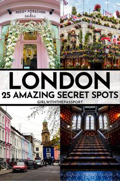 london's 25 amazing secret spots with the title overlayed in black and white