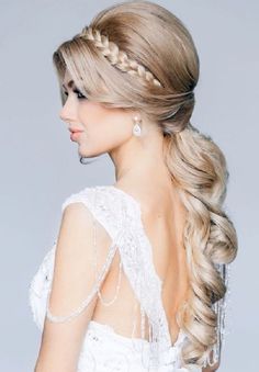 30 Wedding Hairstyles for Long Hair....a little less volume at the top would make this hairstyle better Dressy Dress, Hairdo Wedding, Elegant Wedding Hair, Best Wedding Hairstyles, Trendy Wedding Hairstyles