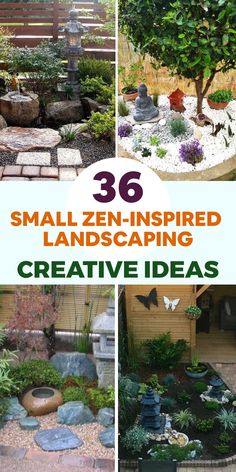 small garden landscaping ideas with text overlay