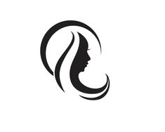 the silhouette of a woman's head with long hair