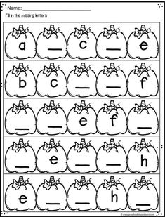 worksheet for beginning with the letter e and pumpkins in black and white