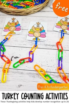 the turkey counting activities are great for kids to practice their number recognition skills with this free printable