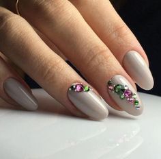 Nails Gemstone, Gemstone Nails, Long White Nails, Winter Nails Gel, Ideas For Nails, Trend Nails, Wedding Nail Art Design, Chic Nail Art