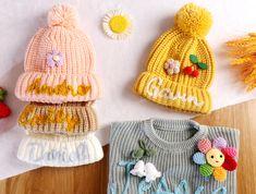 This beautifully hand-embroidered knitted beanie for kids combines style with warmth.Crafted by skilled artisans using soft fabrics,it ensures comfort during chilly seasons. The embroidered name adds uniqueness to each piece.Whether as a gift or for personal use,our hand-embroidered kids' beanies are an excellent choice.We offer various yarn colors and graphic options catering to different preferences. Strict standards are maintained throughout production,guaranteeing high-quality beanies that earn customer trust and support.To sum up,these hand-embroidered kids' knitted hats aren't just trendy accessories but also heartwarming gifts bringing joy and comfort during colder times. About Custom Embroidery:Please describe your customization requirements in the Personalization box. 1.Name(Inclu Cute Cotton Cap Beanie, Cute Cotton Beanie Cap, Cute Knitted Cap Beanie, Cute Warm Beanie In Acrylic Yarn, Cute Warm Acrylic Yarn Beanie, Cute Cotton Beanie, Cute Knitted Acrylic Beanie, Winter Cotton Hat With Letter Embroidery, Cute Acrylic Yarn Beanie