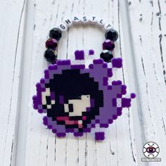 "���� Ghastly Haunter and Gengar Perler Bracelets ���� ���� Introducing Ghastly, Haunter, and Gengar Perler Bracelets, the trio of supernatural swag that will have you haunting the fashion scene. These ghostly delights are handcrafted with a mischievous touch to make your wrist the life of the after party! ���� Bracelet Length: 7\" ���� Add to any music festival, rave, or kandi outfit! ���� From EDM DJ themed dinosaurs to beloved 8 bit video game characters, my perler bracelets and necklaces are Trippy Mushroom Perler Bead Patterns, World Of Warcraft Perler Beads, Rave Kandi Perler, Gengar Perler, Edm Perler, 8 Bit Video Game, Kandi Perler, Kandi Necklace, Edm Dj