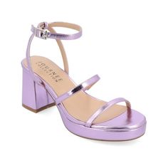 Manufacturer: Journee Collection Size Origin: US Style Type: Block Heel Collection: Journee Collection Closure: Material: Manmade Fabric Type: Faux Leather Sku: BH5849585 Size: 12.  Color: Purple.  Gender: female.  Age Group: adult. Mini Heels, Heel Collection, Leather Platform Sandals, Hoco Dresses, Journee Collection, Platform Sandals, Color Purple, Wedding Guest, Gender Female