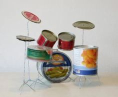 an image of some food that is in the shape of drums and canisters