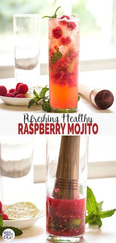 Quick & easy non alcoholic Raspberry Mojito Recipe - make this delicious mocktail using fresh raspberries, lime, mint, and sparkling apple cider. It will make you crave for more. #watchwhatueat #raspberry #mojito #nonalcoholic #mocktail Raspberry Mojito Recipe, Summer Drink Recipes Nonalcoholic, Sparkling Apple Cider, Banana Apple Smoothie, Healthy Cocktails, Drink Recipes Nonalcoholic, Fresh Raspberries