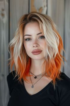 Red Blonde Hair, Strawberry Blonde Hair Color, Creative Hair Color, Hair With Layers, Gorgeous Hairstyles, Medium Length Hair With Layers, Lavender Hair, Blending Gray Hair