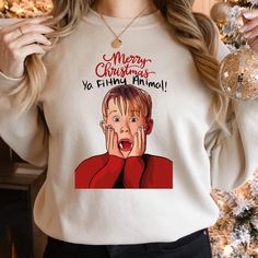 Merry Christmas Ya Filthy Animal Ugly Sweatshirt, Home Alone Shirt, Holiday T-Shirt,, Funny Christmas Shirt, Movie Tee, Matching Family Tee by CocoApparelCreations on Etsy Movie Tees, Family Tees