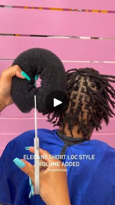 Style For Short Dreadlocks, Styling Short Dreadlocks For Women, Loc Hairstyles Short Hair, Short Styles For Locs, Styling Starter Locs Black Women, Loc Style For Short Locs, Short Loc Mohawk Styles, How To Style Short Locs Black Women, Short Starter Loc Styles For Women Updo