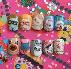 Maximalist Nails, Fashion Cottagecore, Bright Nail Art, Harajuku Anime, Animal Nail Art, Dark Academia Clothes, Academia Clothes, Gel Acrylic Nails, Fairycore Aesthetic