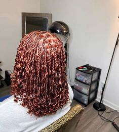 Nutless Braids, Bob Boho Knotless Braids, Boho Knotless Braids Bob, Braided Hairstyles For Sports, Short Boho Knotless Braids, Boho Knotless Bob, Bob Knotless Braids, Spring Red Hair, Spring Red Hair Color