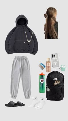 Sweatpants Outfit For School Lazy Days, Cute Lazy Outfits For School Sweatpants, Cute Comfy Outfits For School Sweatpants, Movie Fits Comfy, Lazy School Fits Sweatpants