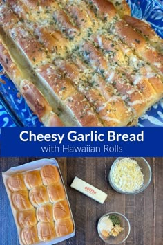 cheesy garlic bread with hawaiian rolls and cheese