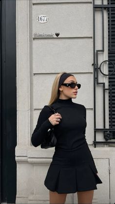 Turtle Neck Outfit, Black Skirt Outfits, Cold Outfits, Paris Outfits, Looks Black