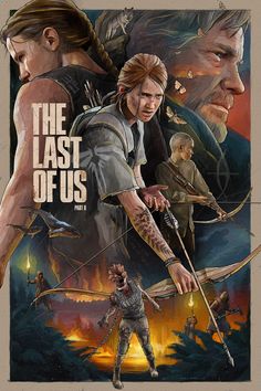 the last of us movie poster with two men holding bow and arrows in their hands