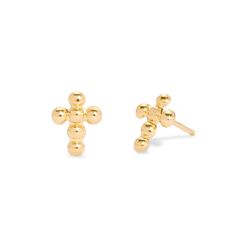 These 14K Gold Cross Stud Earrings add a beautiful touch to any outfit with their meaningful design. Crafted with polished 14K Gold, these 1/4" long by 1/8" wide cross studs are the perfect gift for any religious celebration. Cross Stud Earrings, Birthstone Charm Necklace, Coordinates Jewelry, Heart Wedding Rings, Mens Chain Bracelet, Meaningful Design, Cross Earrings Studs, Bar Jewelry, Jewelry Lockets