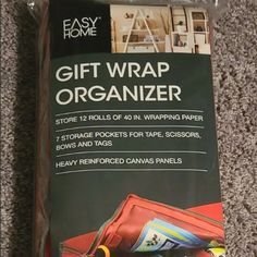 a package of easy home gift wrap organizer