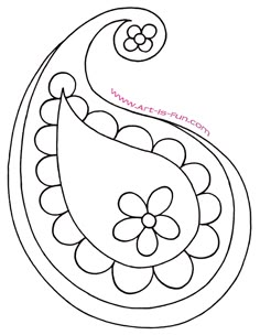 a drawing of a paisley with flowers on it