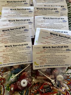 the work survival kit is packed in plastic bags