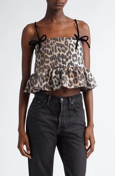 Wearable Fall Fashion Trends for 2024 - the gray details Printed Peplum Top, Black Camisole, Silk Camisole, Leopard Spots, Maternity Shops, Designer Clothes For Men, Women's Summer Fashion