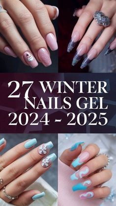 Gel Ideas, Winter Nails Gel, Seasonal Nails, Coffin Shape Nails, Coffin Nails Long, Winter Nail Designs, Nails 2024