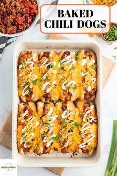 baked chili dogs in casserole dish Chilli Dog Bake, Baked Chili Dogs, Chili Dog Bake, Kid Friendly Dinners Healthy, Chili Dog Chili Recipe, Baked Chili, Dogs Recipes, Recipes For The Holidays, Caramelized Onion Dip