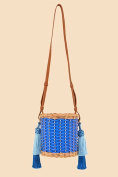 Blue Waiwai Bag – FARM Rio Brazilian Clothes, Rio Brazil, Printed Dresses, Swimwear Dress, Head Over Heels, Levis Denim, Farm Rio, Lifestyle Brand, Blue Bags