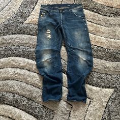 Awesome G-Star Raw Jeans. Custom Designs! All Real Denim! Only Worn Once. Great For Going Out, Or Just To Wear On A Regular Day. Jeans Custom, Raw Denim Jeans, G Star Raw Jeans, Raw Jeans, Raw Denim, G Star Raw, Jeans Color, Denim Blue, Colored Jeans