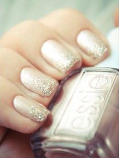 Wedding nails Nail Design Glitter, Pretty Manicures, Ombre Nails Glitter, Nailed It, Bridal Nails, Prom Nails, Nail Art Tutorial