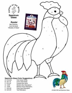 a coloring page with an image of a rooster