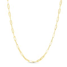 14KT Yellow Gold 18&quot; 3.3MM Paperclip Necklace Gold Link Necklace, Paperclip Necklace, Gold Gifts, Link Chain Necklace, Necklace Box, Gold Choker, Gold Polish, Gold Pendant Necklace, Chain Link Necklace