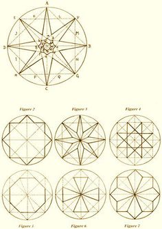 an image of four different types of geometrics in the style of pen and ink