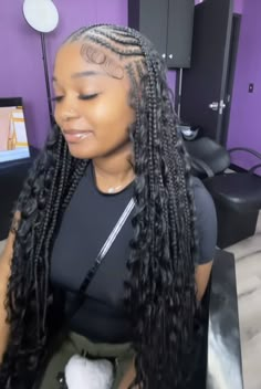 Weave Braiding Hairstyles, Bohemian Fulani Braids Hairstyles, Trible Bohemian Braids, No Part Wigs For Black Women, Tribals With Knotless Braids And Curls, Freestyle Fulani Braids With Heart, Big Fulani Braids With Curls, Tribe Braids For Black Women, Trible Braids Hairstyles