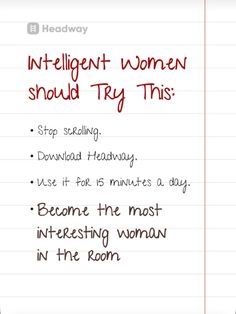 a note with the words intelligent women should try this