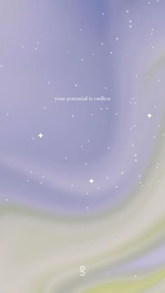 an abstract blue and white background with stars in the sky, text reads your potential is endless