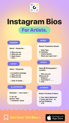 the instagramm bios for artists poster