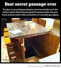 an advertisement for a kitchen with the words best secret passage ever